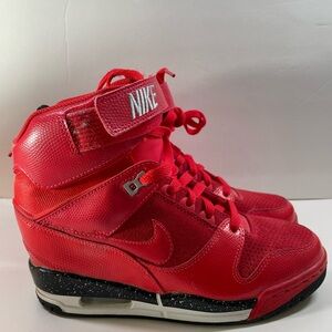 Nike Air Revolution Sky Hi Wedge Red Speckled Women's US Size 8
